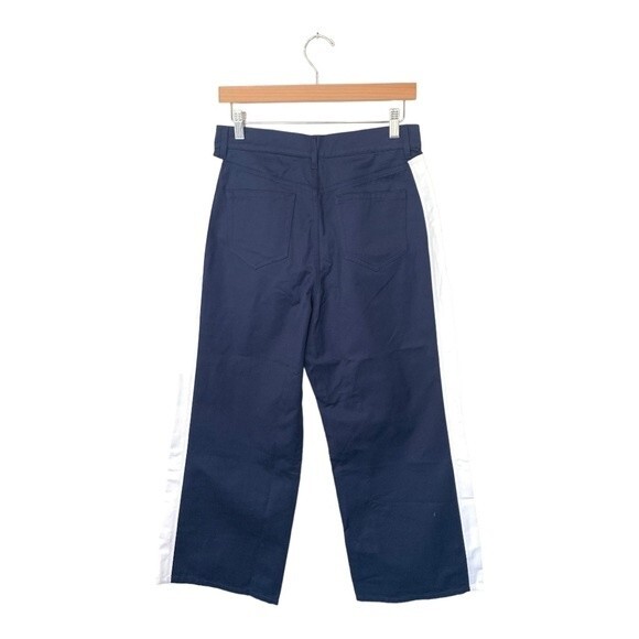 NWOT BLDWN | Cropped Wide Leg Nocturnal High Waisted Tuxedo Stripe Pants 27 - Picture 5 of 8